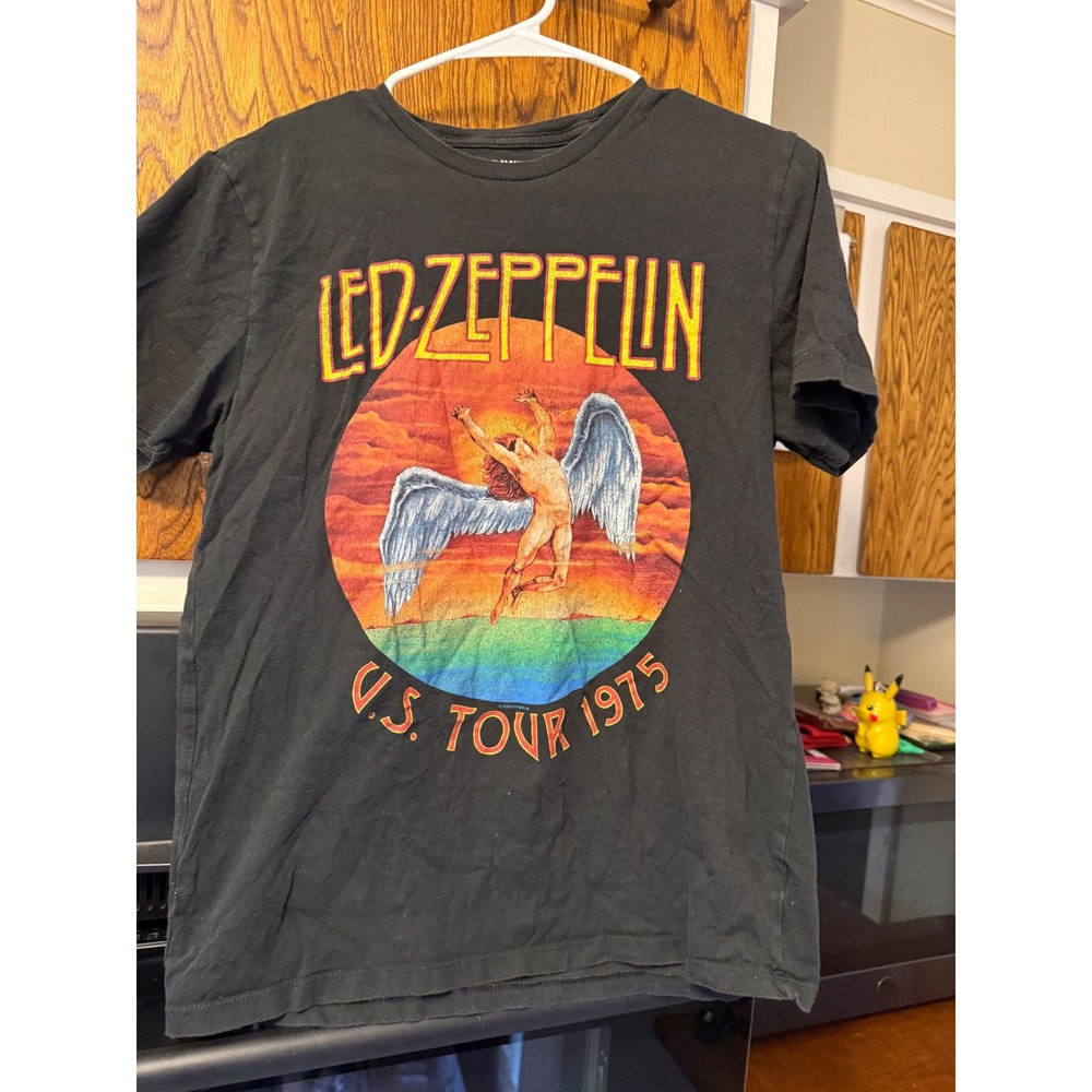 Old Navy Led Zeppelin US Tour 1975 Graphic T-Shirt Black Small Classic Rock Tee